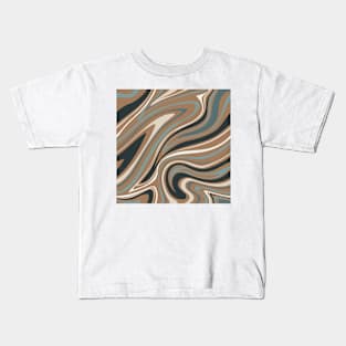 Groovy Swirling Liquid Pattern - Wet Sand Kids T-Shirt